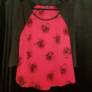 Torrid Rose Top-3/4 Sleeves